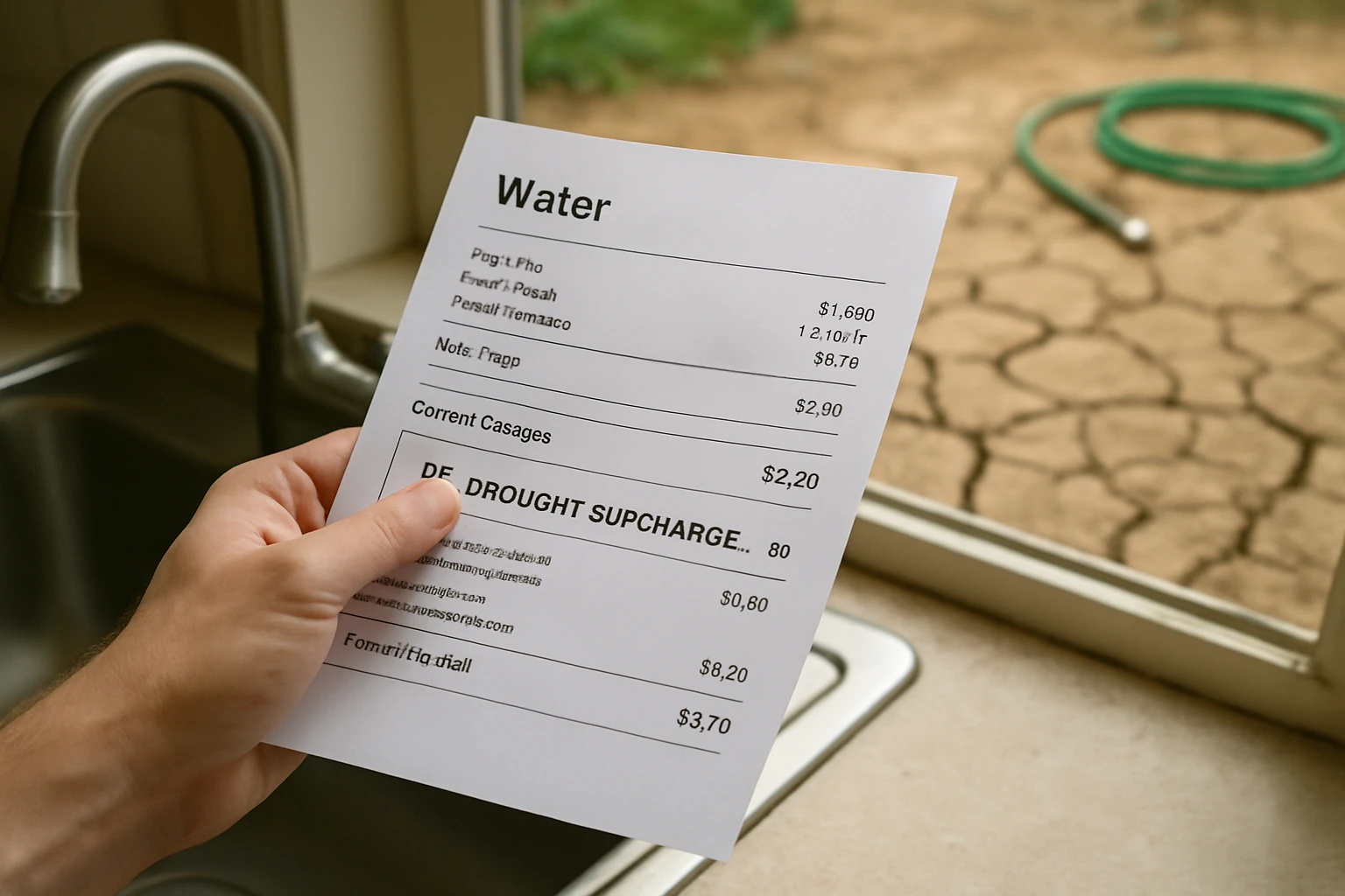 Dry landscape with cracked soil and a distant horizon