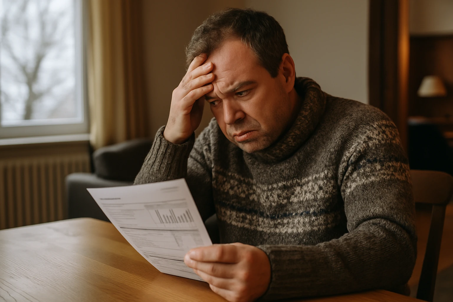 Cozy winter home with warm lights
