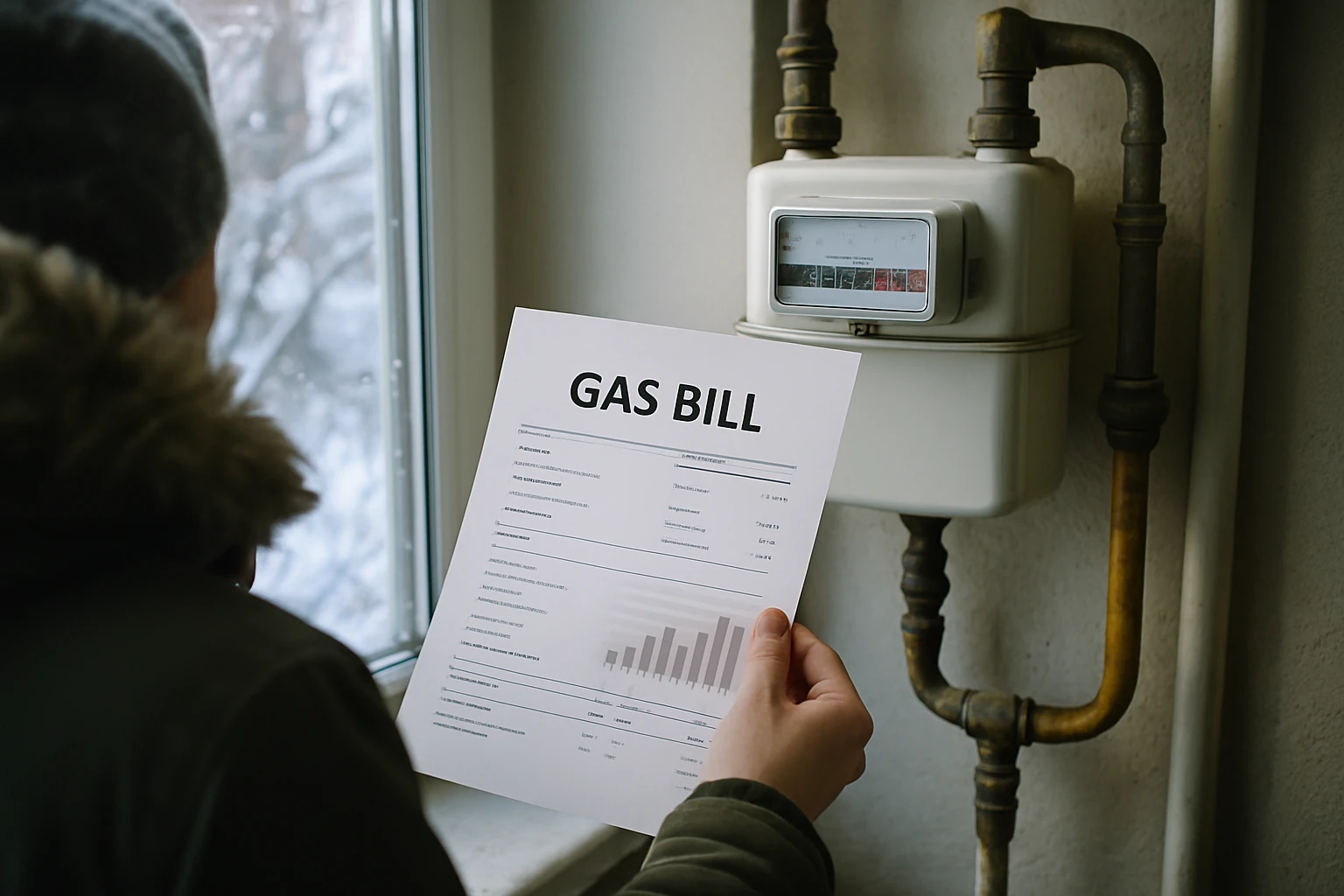Snow on a house roof during winter